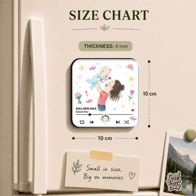 Birthday Gift for Mom Musical Fridge Magnet with Rechargeable Battery & On/Off Button for Mummy Music Player Fridge Magnet